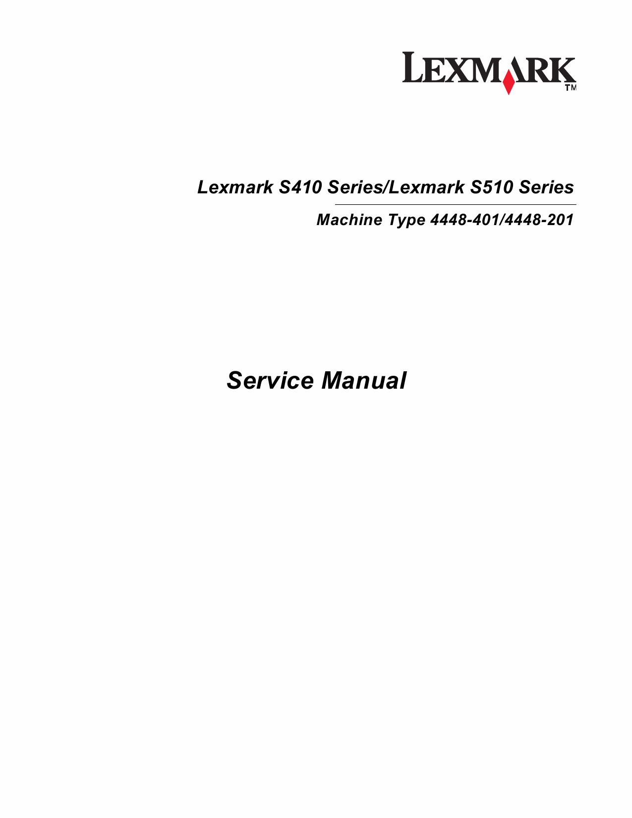 Lexmark S S410 S510 4448 Service Manual-1
